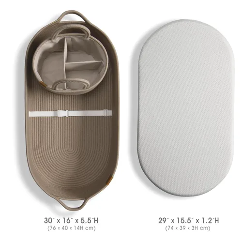 Vista 2 de Cesta cambiador de bebé incluye pañalera, suave e impermeable, de doble cubierta, portátil, cambiador para tocador y cambiador, regalo para baby