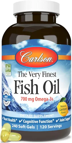 Vista 3 de Aceite de pescado ultra refinado Carlson Labs, limón, 0,035 oz, 088395016318, 120, 1, 1