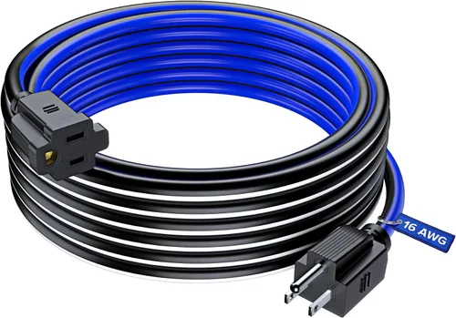 Vista 39 de Maximm Cable de extensión negro y azul de 10 pies, SJTW de 16 AWG