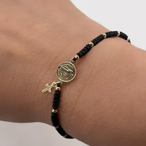 Vista 15 de St Benedict Medal Adjustable Red String Pulsera San Benito