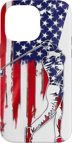 Vista 21 de Funny American Flag Golf For Golfer Case for iPhone 16