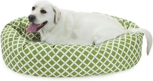 Vista 12 de Cama para perro de bagel Sherpa de bambú negro de 24 pulgadas