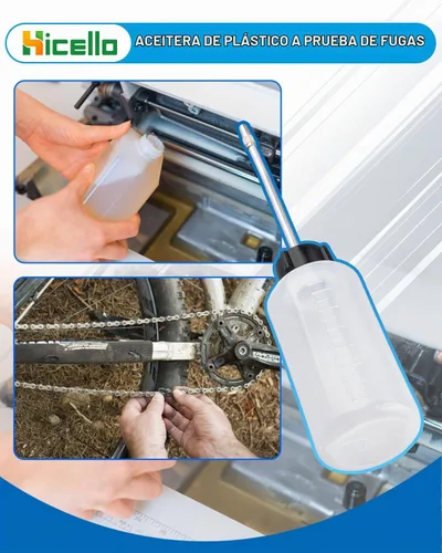 Vista 7 de Máquina de coser de plástico Engrasador/dispensador de aceite 4.1 fl oz con pico largo de la boca