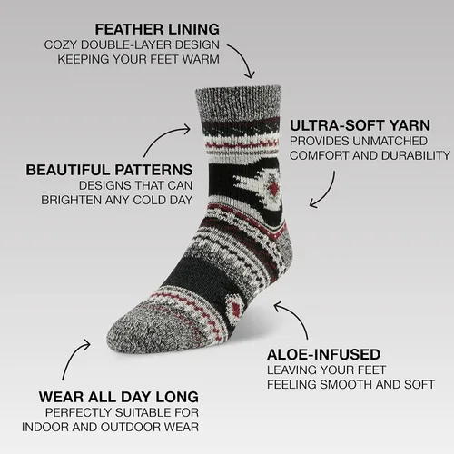 Vista 5 de Sof Sole Women's Fireside Double-Layer Cozy Ultra-Warm Soft Giftable Multi-Pack Crew Socks