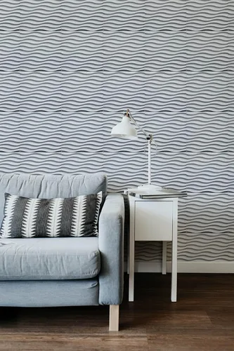 Vista 3 de Dundee Deco Paneles de pared 3D – Paneles de pared de PVC blanco pintables modernos para decoración de pared interior, 19.7 x 19.7 pulgadas, cubre