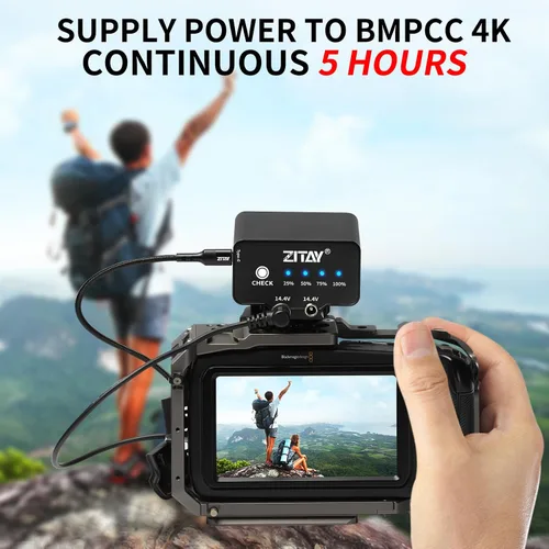 Vista 3 de Batería externa de 95 WH compatible con cámara Blackmagic Pocket Cinema BMPCC 4K 4KPro 6K 6KPro NP-F570 4-5 horas