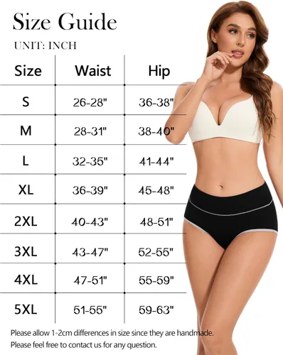 Vista 6 de Migbean Ropa interior de cintura alta para mujer, ropa interior para mujer, bragas para mujer, ropa interior de talla grande para mujer, bragas