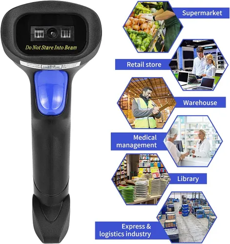 Vista 5 de NetumScan - Escáner de códigos de barras USB 1D, lector de códigos de barras CCD con cable portátil. Soporta escaneo de pantalla. Lector de códigos