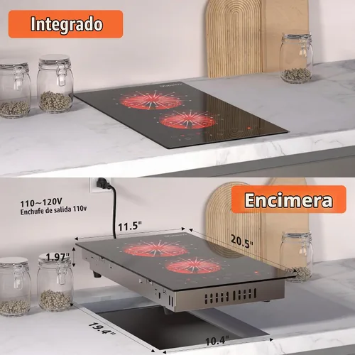 Vista 8 de 2 quemadores eléctrico estufa 110V enchufe portátil en 2000W
