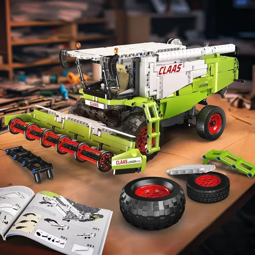 Vista 4 de Mould King 17014 Technology - Kit de bloques de buidling para cosechadora, cosechadora controlada remotamente MOC, juego de bloques de sujeción