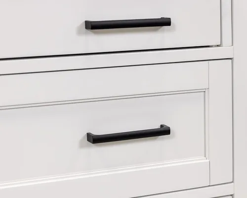 Vista 9 de Modern Wood Drop-Lid Secretary Desk, Fully Assembled, White