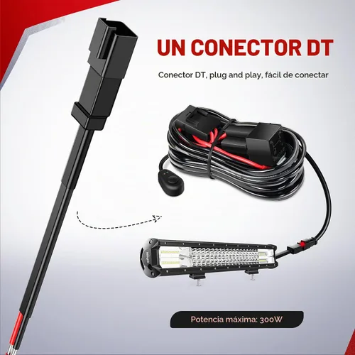 Vista 2 de Nilight 10018W 14AWG Kit de arnés de cableado con conector DT Barra de 12V, interruptor de encendido y apagado, relé de potencia, fusible de hoja