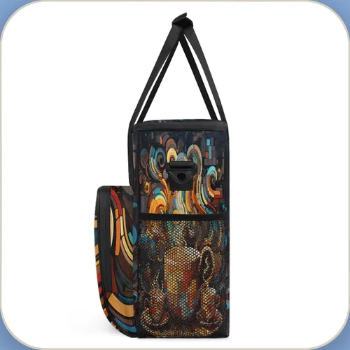 Vista 7 de Bolsa para cafetera compatible con K-Mini o K-Mini Plus Coffee Cup Pattern1 Coffees Machine Travel Storage Tote Bag Compatible Portable Single