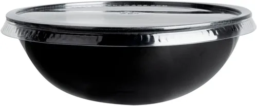 Vista 17 de Restaurantware Ensaladeras de plástico de 21 onzas, 200 cuencos de plástico desechables reciclables, grandes tazones de plástico negro para llevar