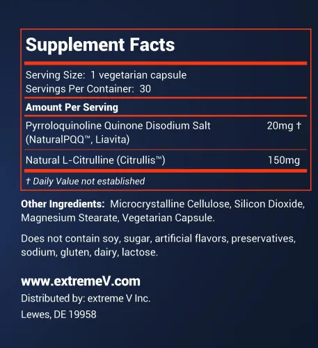 Vista 4 de NaturalPQQ - Energía Celular - 20mg PQQ (Pirroloquinolina Quinona), Biogénesis Mitocondrial