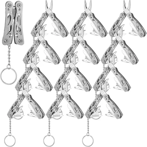 Vista 11 de Lasnten 6 Piezas Alicates Pequeños Multiherramienta, Regalos de Navidad para Hombres Alicates Pequeños Multiherramienta de Acero Inoxidable Mini