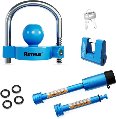 Vista 7 de RETRUE Juego de Cerraduras de Remolque con Llave Igual, Kit de Bloqueo para Remolcar y Almacenar Incluye Cerradura de Acoplador Universal