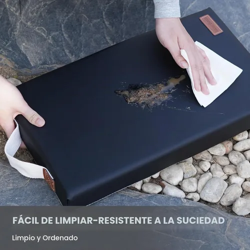 Vista 7 de HappyPicnic Almohadilla impermeable para arrodillarse de jardín, alfombrilla de espuma suave de 2 pulgadas de grosor para jardineros con mango