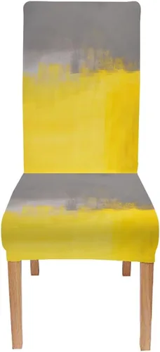 Vista 109 de TOMWISH Juego de 2 fundas para sillas de comedor, color turquesa y gris, fundas elásticas para sillas Parsons, de elastano, lavables, protectores