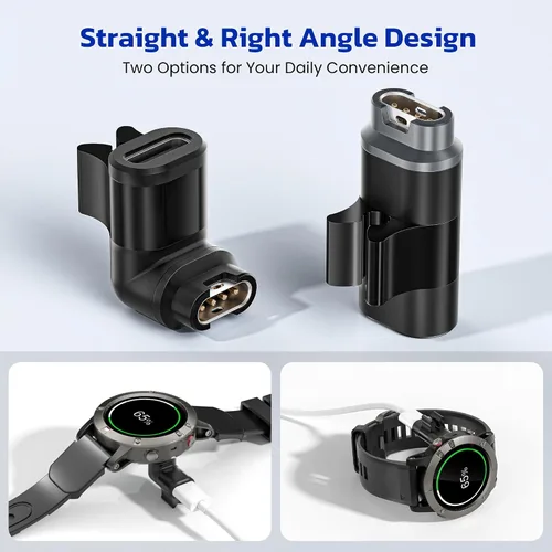 Vista 5 de RUXELY Paquete de 4 adaptadores de cable de cargador de reloj USB C a Garmin