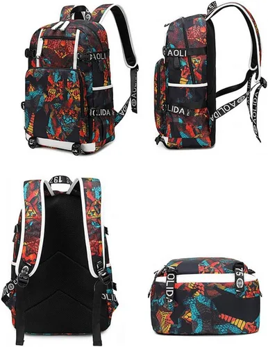 Vista 5 de fanwenfeng Jugador de baloncesto Star J-ordan Número 23 Mochila multifunción Viaje Estudiante Mochila Fans Bookbag Para Hombres Mujeres, Varios