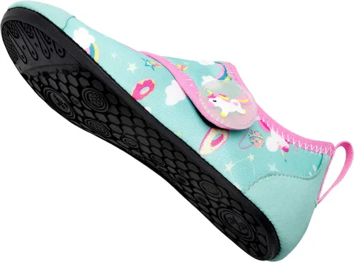 Vista 3 de Scurtain - Zapatos acuáticos para niños, calcetines acuáticos de secado rápido con sensación de pies descalzos para niños, niñas y bebés con suela