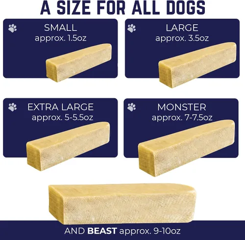 Vista 4 de Devil Dog Pet Co Masticables de yak del Himalaya para perros, paquete de 3