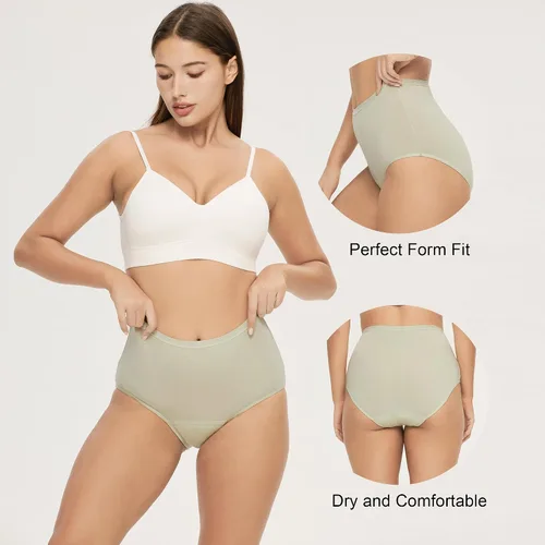 Vista 6 de Battewa Ropa interior absorbente lavable para incontinencia regular para mujer, bragas reutilizables a prueba de fugas para pérdida de orina