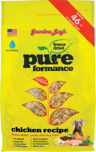 Vista 14 de GrandmaLucy Pureformance - Receta de pollo liofilizada sin granos para perros, 1 libras