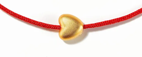 Vista 3 de Naz Collection Pulsera de amor de cadena roja chapada en oro brillante de 0.236 in con dije de corazón, Oro Phoebe