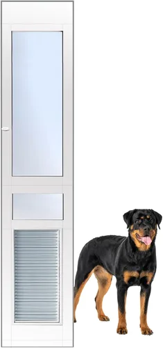 Vista 14 de Armor Flex - Puerta para mascotas con marco de aluminio resistente por High Tech Pet - Tecnología avanzada de solapa, protección resistente a