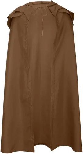 Vista 4 de Fiesta vacaciones capucha capa medieval hombres y mujeres trajes escénicos capa góticos retro Solid Swing Halloween