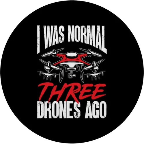 Vista 3 de I Was Normal Three Drones Ago Drone Pilot FPV Quadcopter UAV PopSockets Swappable PopGrip