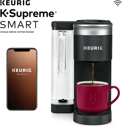 Vista 6 de Keurig K-Duo Single Serve K-Cup Pod & Carafe Coffee Maker, Black & K-Supreme SMART Coffee Maker, MultiStream Technology, Brews 6-12oz Cup Sizes