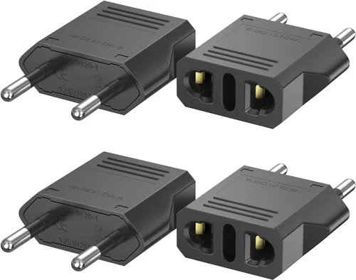 Vista 14 de Travel Adapter, 8 Pack of US/CA to European Plug Adapter Travel Power Plug Universal Power Jack Wall Plug Converter (Black)