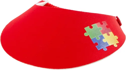 Vista 2 de e4Hats.com Visera de espuma de tela de transferencia de calor con símbolo de autismo