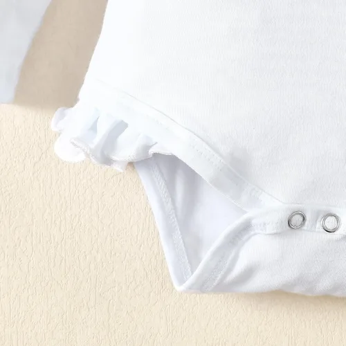 Vista 7 de SXSXSX Mameluco de 1er cumpleaños para niñas recién nacidas, traje con volantes