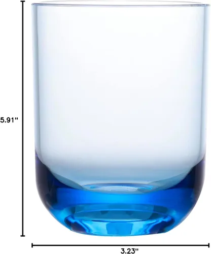 Vista 6 de KLIFA - WASCO- Juego de 6 vasos acrílicos de 13 onzas, sin BPA, vasos de plástico, aptos para lavavajillas, color azul