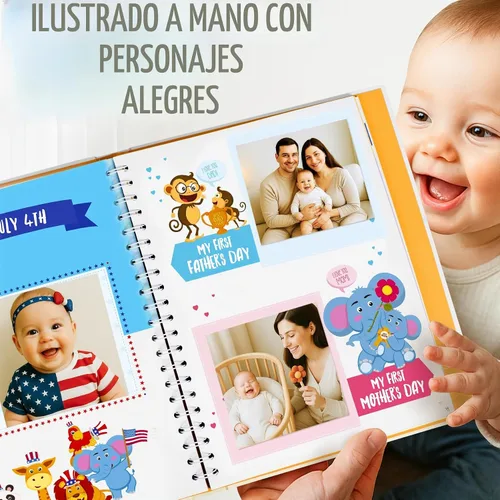 Vista 3 de Libro de recuerdos de bebé para niño o niña First 5 Años Baby Keepsake