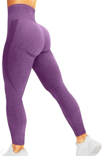 Vista 78 de HIGORUN - Leggings sin costuras para mujer, moldeadores, con diseño gráfico de sonrisas, de cintura alta, para el gimnasio, yoga o hacer ejercicio