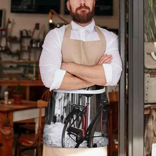 Vista 7 de Server Aprons with 3 Pockets Waist Apron Waterproof Half Apron Short Cooking Aprons Bib
