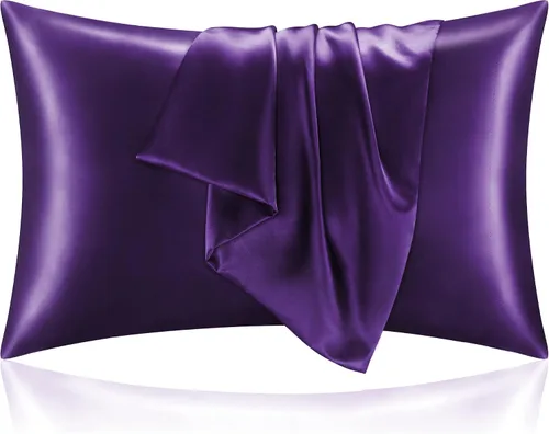 Vista 122 de BEDELITE Funda de almohada de satén para cabello y piel, súper suave y refrescante similar a las fundas de almohada de seda, paquete de 2 con cierre