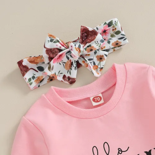Vista 4 de Conjunto de 3 piezas con estampado de Darlin para bebé y niña pequeña