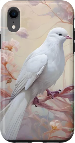 Vista 25 de Funda para iPhone 12 Pro Max Dove of Peace White Dove Pink Floral