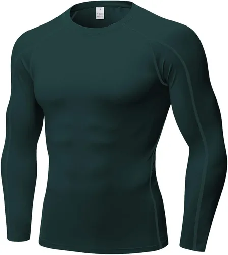 Vista 27 de SPVISE Compression Shirt Men Long Sleeve Workout Gym Shirts Baselayer Top Negro