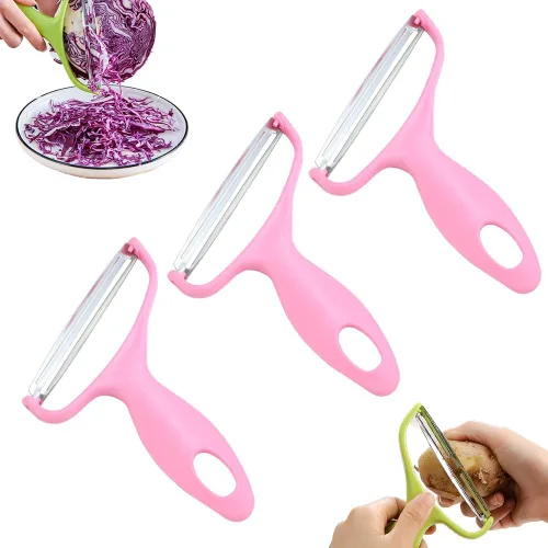 Vista 7 de Pelador de verduras de acero inoxidable, nuevas herramientas de cocina 2024, pelador de boca ancha para verduras y frutas, pelador multifuncional