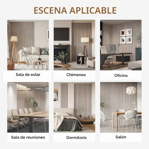 Vista 7 de POHARE Paneles de pared de listones de madera, paquete de 2 paneles decorativos de madera de 8 x 1 pie para pared, elegantes paneles de pared