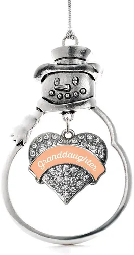 Vista 69 de Inspired Silver - Big Sis - Adorno de Navidad plateado - Adorno de árbol de Navidad con dije de corazón con circonita cúbica - Decoración colgante