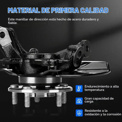 Vista 2 de Ensamblaje de nudillo de dirección delantero izquierdo y cojinete de rueda compatible con Honda Civic 2006 2007 2008 2009 2010 2011, sin modelo Si