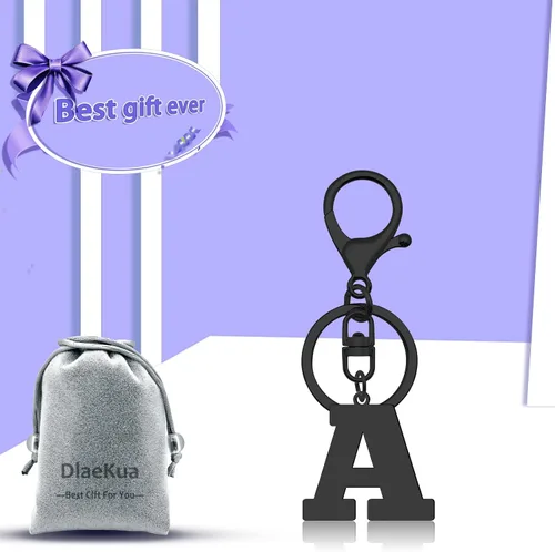 Vista 5 de DlaeKua Llavero para mujer con letra inicial del alfabeto A-Z, regalo de 26 letras para bolso, bolsos con llavero